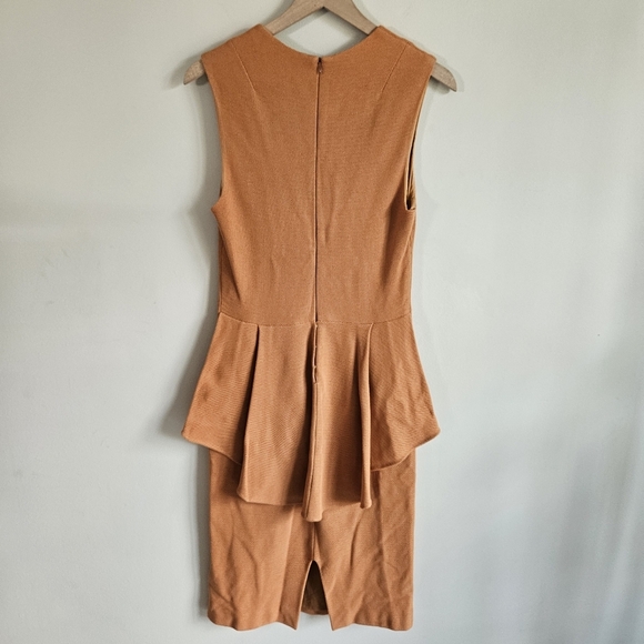 The Row Warm Marigold Textured Back Peplum Midi Office Dress - Picture 9 of 16